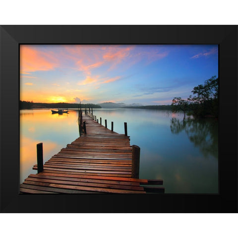 Pier 7 Black Modern Wood Framed Art Print by Lee, Rachel