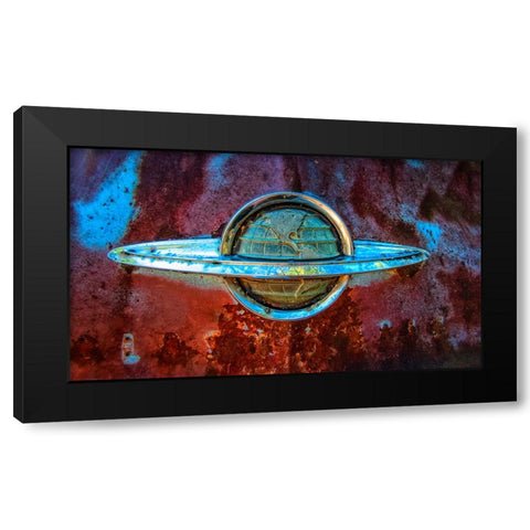 Planet Emblem Black Modern Wood Framed Art Print by Lee, Rachel