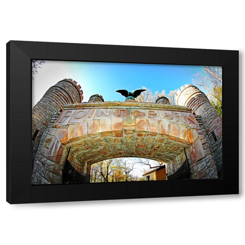 Point Park Gate Black Modern Wood Framed Art Print by Lee, Rachel