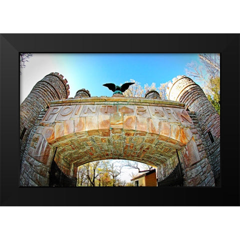Point Park Gate Black Modern Wood Framed Art Print by Lee, Rachel