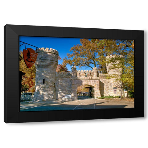Point Park Gate 2 Black Modern Wood Framed Art Print with Double Matting by Lee, Rachel