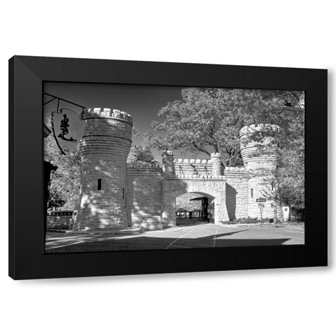 Point Park Gate 2 BW Black Modern Wood Framed Art Print with Double Matting by Lee, Rachel