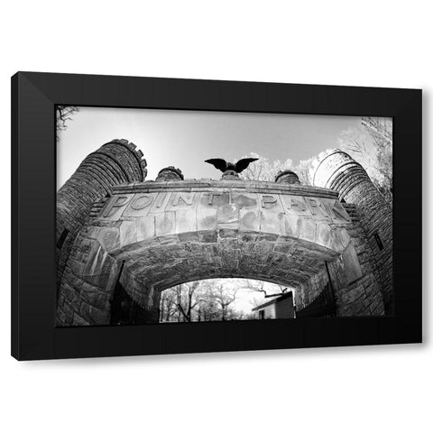 Point Park Gate BW Black Modern Wood Framed Art Print with Double Matting by Lee, Rachel