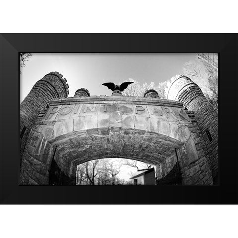 Point Park Gate BW Black Modern Wood Framed Art Print by Lee, Rachel
