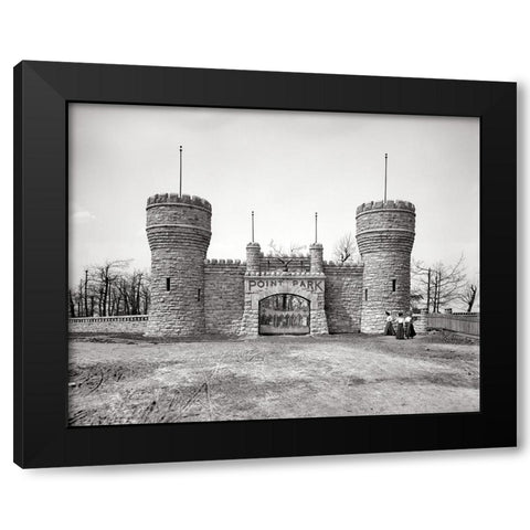 Point Park Gate Early 1900s Black Modern Wood Framed Art Print with Double Matting by Lee, Rachel