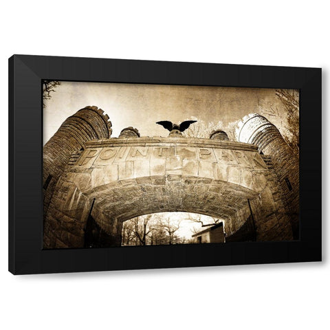 Point Park Gate Textured Black Modern Wood Framed Art Print with Double Matting by Lee, Rachel