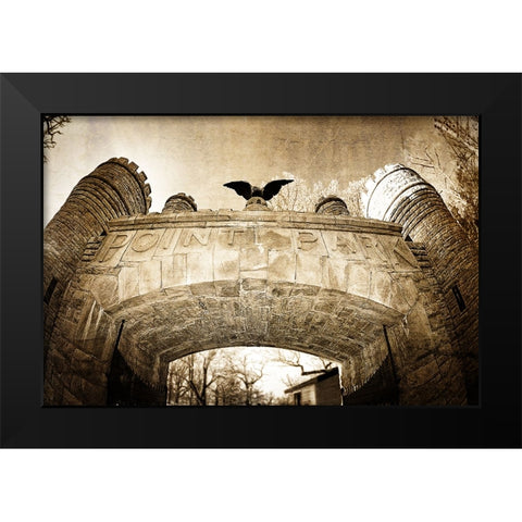 Point Park Gate Textured Black Modern Wood Framed Art Print by Lee, Rachel