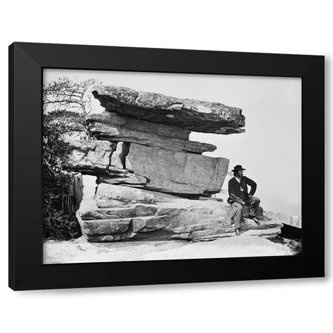Point Rock 1 Black Modern Wood Framed Art Print with Double Matting by Lee, Rachel