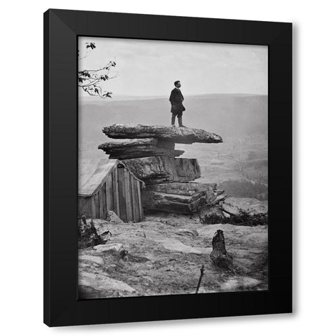Point Rock 2 Black Modern Wood Framed Art Print with Double Matting by Lee, Rachel