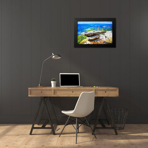 Point Rock Now 1 Black Modern Wood Framed Art Print by Lee, Rachel
