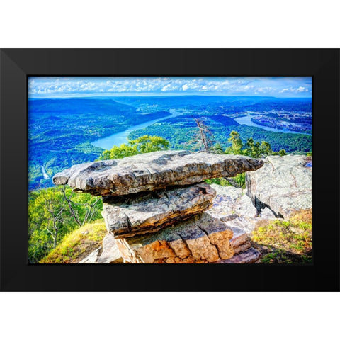 Point Rock Now 1 Black Modern Wood Framed Art Print by Lee, Rachel