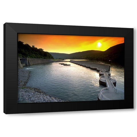 Raccoon Mountain Sunset Black Modern Wood Framed Art Print by Lee, Rachel
