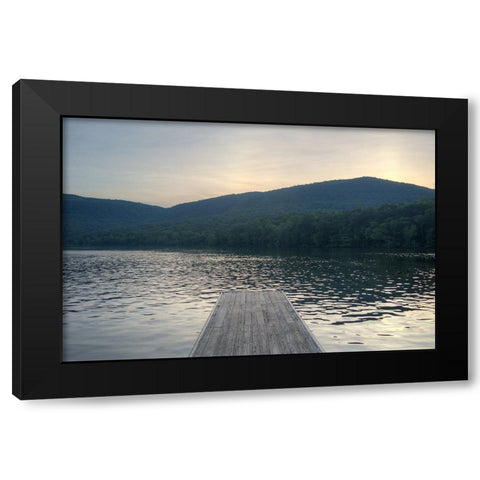 Raccoon Pier Black Modern Wood Framed Art Print with Double Matting by Lee, Rachel