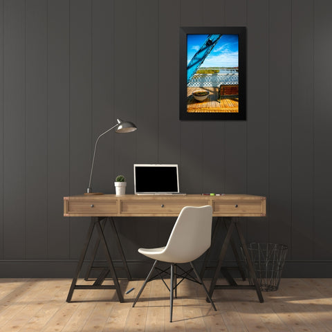 Rail and Bench Black Modern Wood Framed Art Print by Lee, Rachel