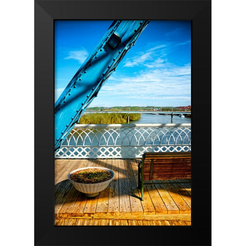 Rail and Bench Black Modern Wood Framed Art Print by Lee, Rachel
