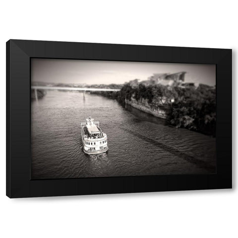 Riverboat Sepia Black Modern Wood Framed Art Print by Lee, Rachel