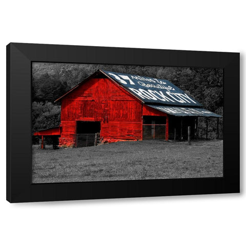 Rock City Barn 4 Custom Color BW Mask Black Modern Wood Framed Art Print with Double Matting by Lee, Rachel