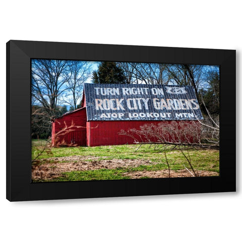 Rock City Gardens Barn Black Modern Wood Framed Art Print with Double Matting by Lee, Rachel