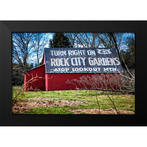 Rock City Gardens Barn Black Modern Wood Framed Art Print by Lee, Rachel