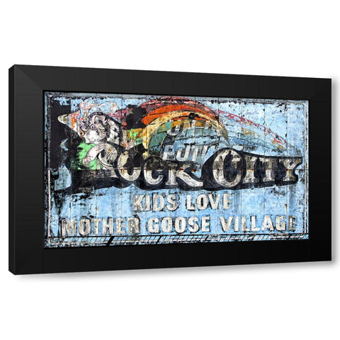 Rock City Sign Black Modern Wood Framed Art Print by Lee, Rachel