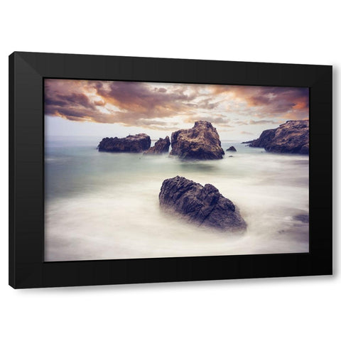 Rocks 9 Black Modern Wood Framed Art Print with Double Matting by Lee, Rachel