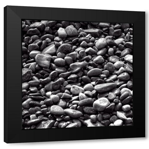 Rocks BW Black Modern Wood Framed Art Print with Double Matting by Lee, Rachel