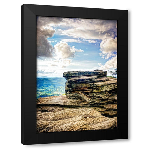 Rocks In Front of Lookout Valley Black Modern Wood Framed Art Print with Double Matting by Lee, Rachel