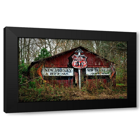 Route 11 Barn Black Modern Wood Framed Art Print by Lee, Rachel