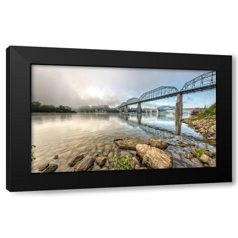 Scenic City 109 Black Modern Wood Framed Art Print with Double Matting by Lee, Rachel