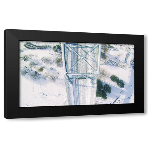 Scenic City 110 Black Modern Wood Framed Art Print with Double Matting by Lee, Rachel