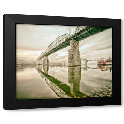Scenic City 113 Black Modern Wood Framed Art Print with Double Matting by Lee, Rachel