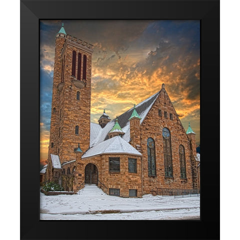Scenic City 128 Black Modern Wood Framed Art Print by Lee, Rachel