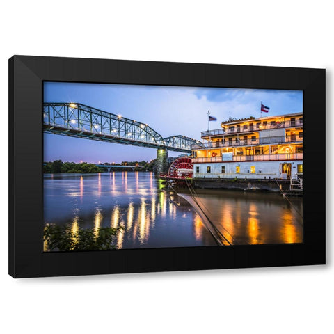 Scenic City 133 Black Modern Wood Framed Art Print with Double Matting by Lee, Rachel