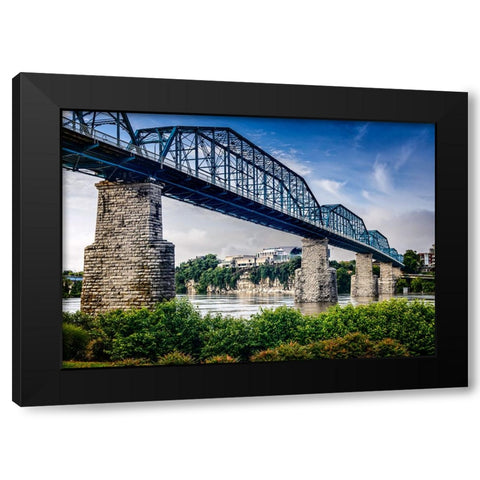 Scenic City 134 Black Modern Wood Framed Art Print with Double Matting by Lee, Rachel