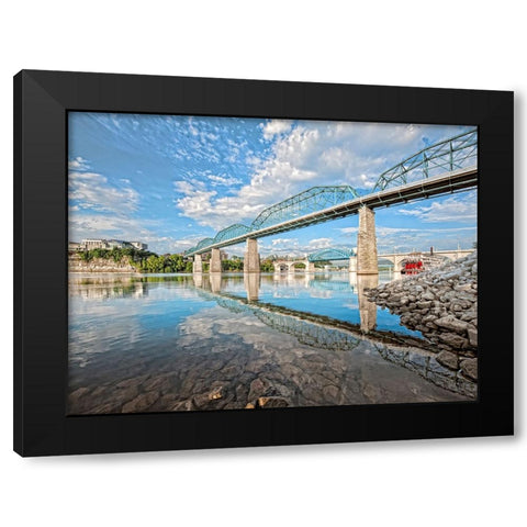 Scenic City 15 Black Modern Wood Framed Art Print with Double Matting by Lee, Rachel