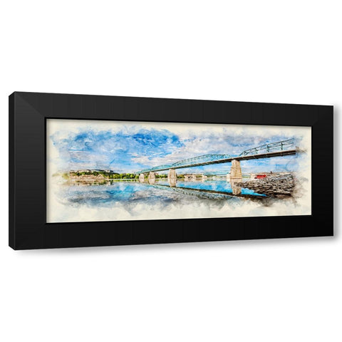 Scenic City 15 Watercolor Black Modern Wood Framed Art Print by Lee, Rachel