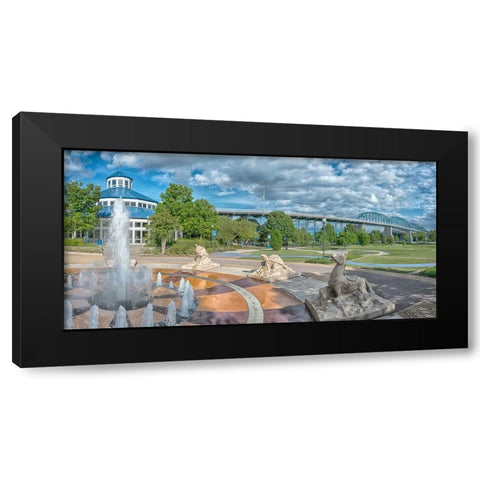 Scenic City 17 Black Modern Wood Framed Art Print with Double Matting by Lee, Rachel