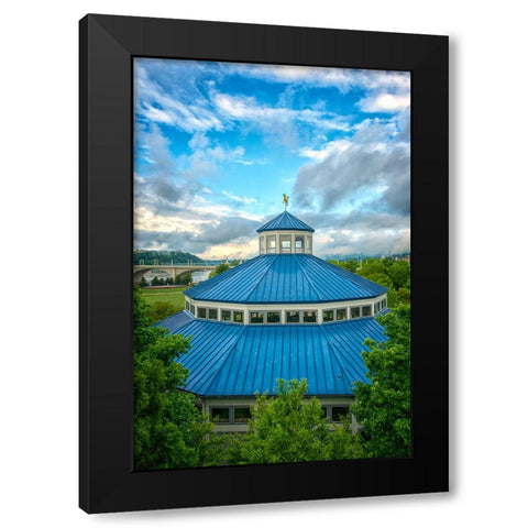 Scenic City 19 Black Modern Wood Framed Art Print with Double Matting by Lee, Rachel