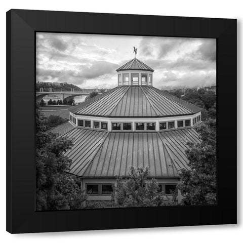 Scenic City 19 BW Black Modern Wood Framed Art Print with Double Matting by Lee, Rachel