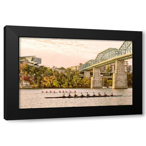 Scenic City 20 Black Modern Wood Framed Art Print with Double Matting by Lee, Rachel