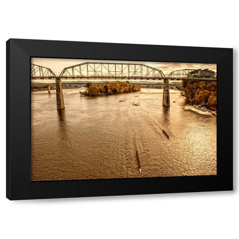 Scenic City 21 Black Modern Wood Framed Art Print with Double Matting by Lee, Rachel