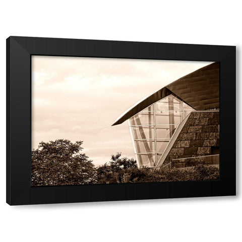 Scenic City 23 Black Modern Wood Framed Art Print with Double Matting by Lee, Rachel