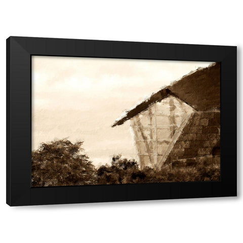 Scenic City 23 Oil Paint Black Modern Wood Framed Art Print with Double Matting by Lee, Rachel