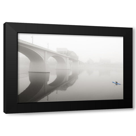 Scenic City 26 Black Modern Wood Framed Art Print with Double Matting by Lee, Rachel