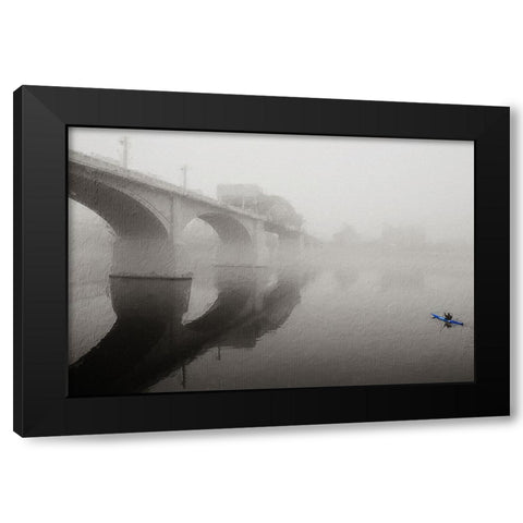 Scenic City 26 Oil Paint Black Modern Wood Framed Art Print by Lee, Rachel