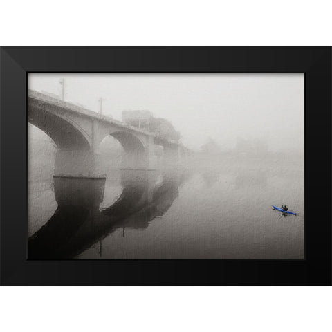 Scenic City 26 Oil Paint Black Modern Wood Framed Art Print by Lee, Rachel