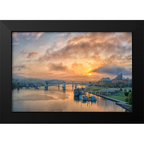 Scenic City 3 Black Modern Wood Framed Art Print by Lee, Rachel