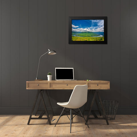 Scenic City 32 Black Modern Wood Framed Art Print by Lee, Rachel