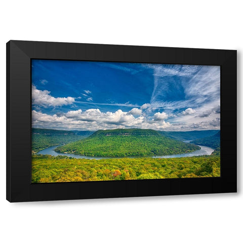 Scenic City 32 Black Modern Wood Framed Art Print with Double Matting by Lee, Rachel