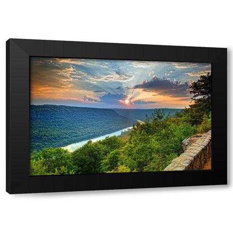 Scenic City 38 Black Modern Wood Framed Art Print by Lee, Rachel